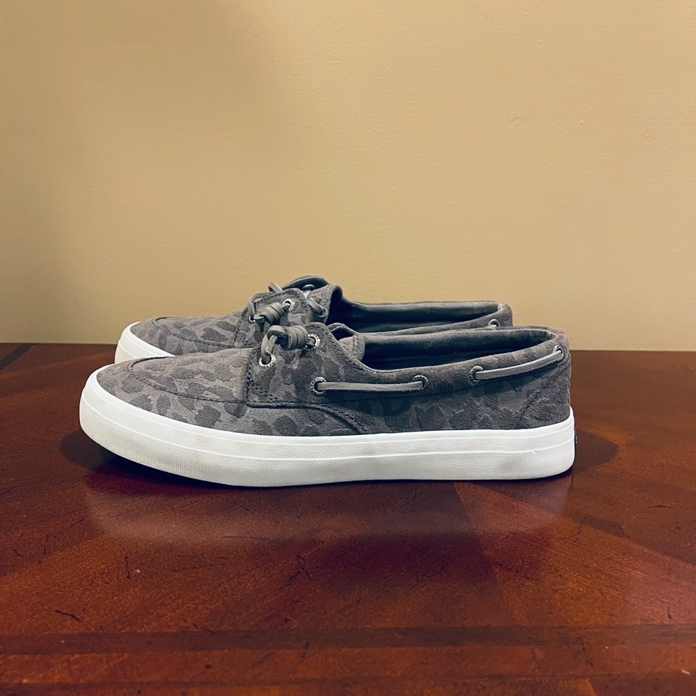 Sperry size 8 ladies Casual animal print sneakers